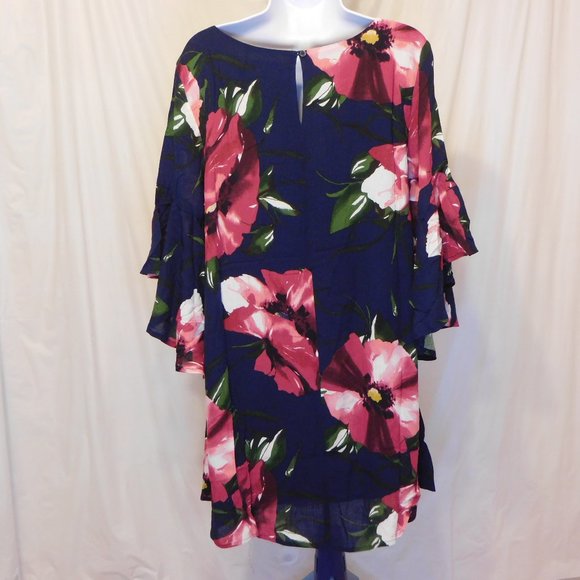 Navy Floral Dress, NWT,  Remixmess - Picture 2 of 3